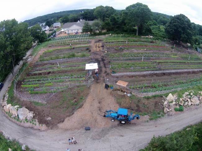 Aerial photo of a garden