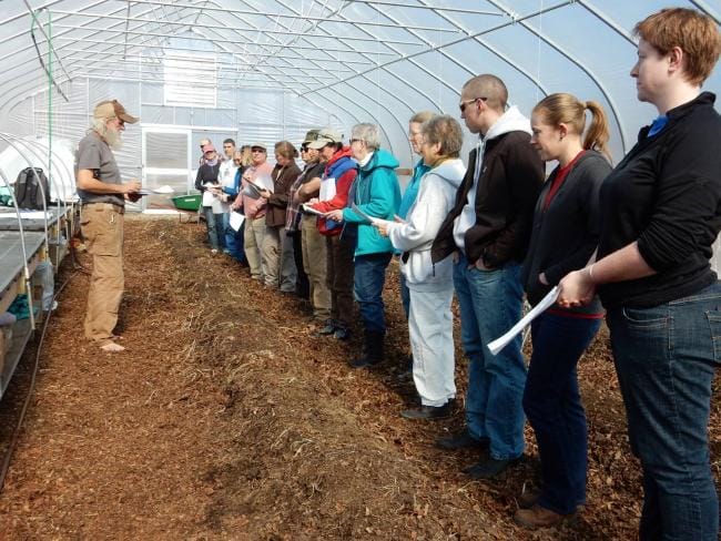 People in a greenhouse