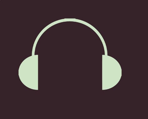 A green icon of headphones on a black background.