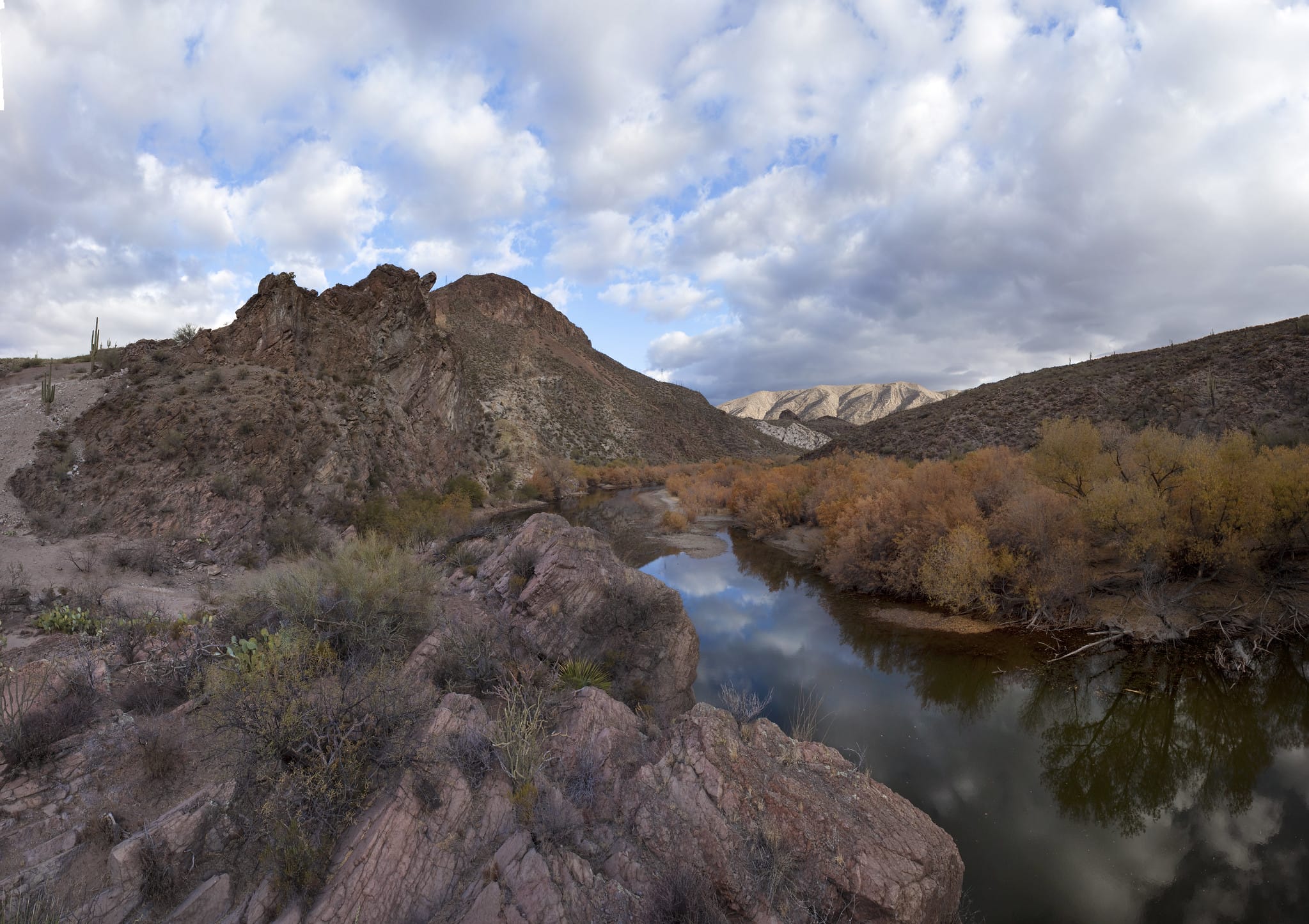 The Gila River just downstream from Coolidge Dam in Arizona.